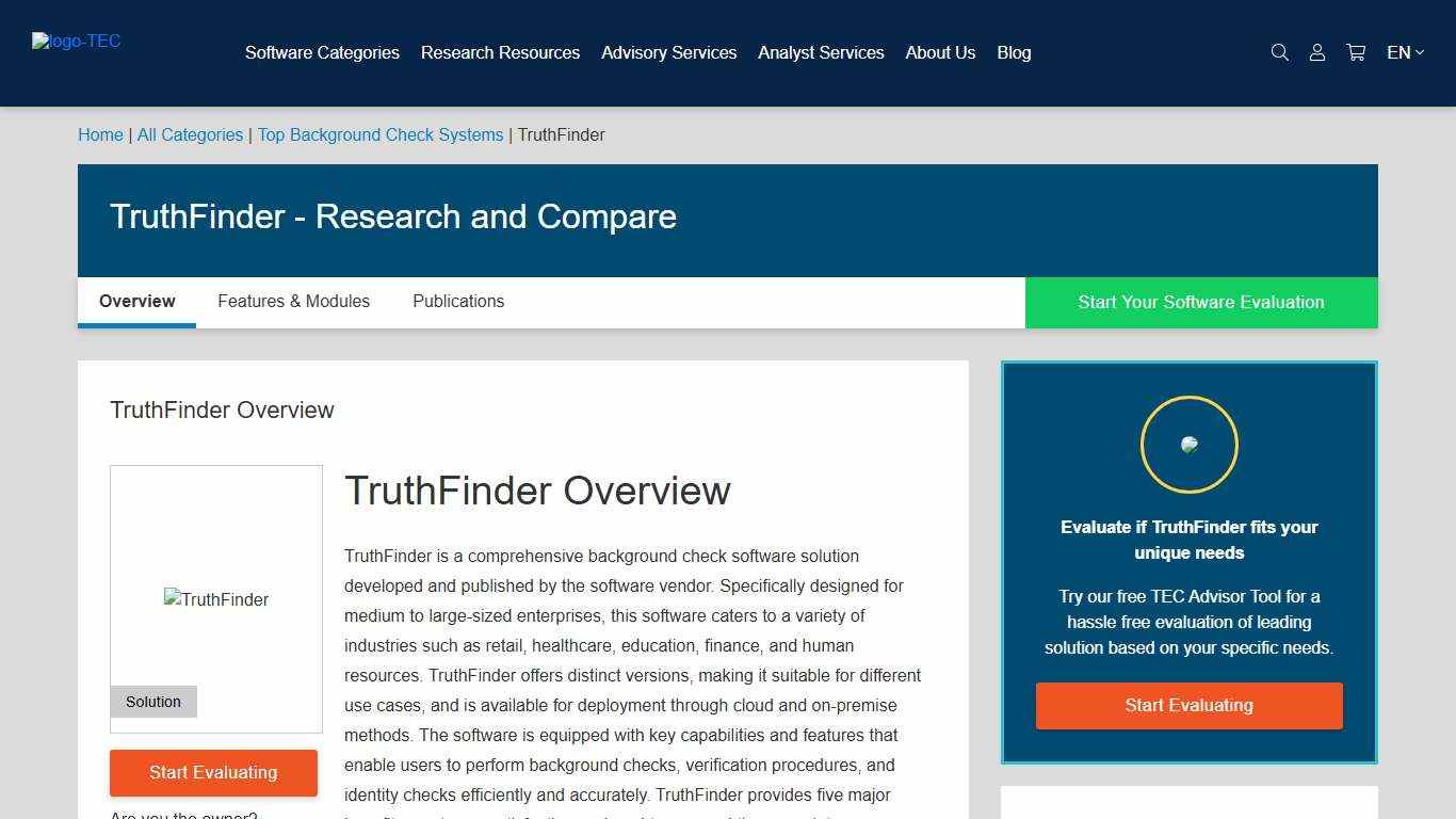 TruthFinder - Analyst Reviews, Pricing & Features 2026