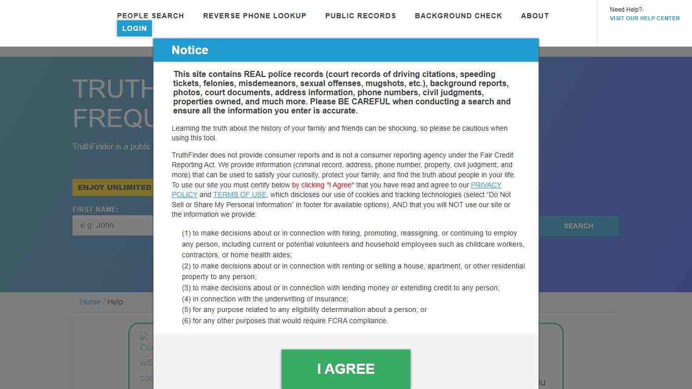 TruthFinder help center & frequently asked questions